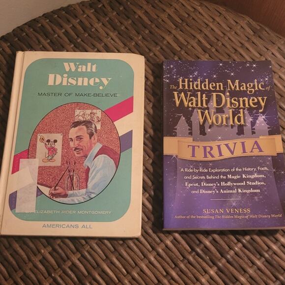 Disney Book Lot Hidden Magic WDW Trivia & Walt Disney Master Make-Believe 1971 - Picture 1 of 10